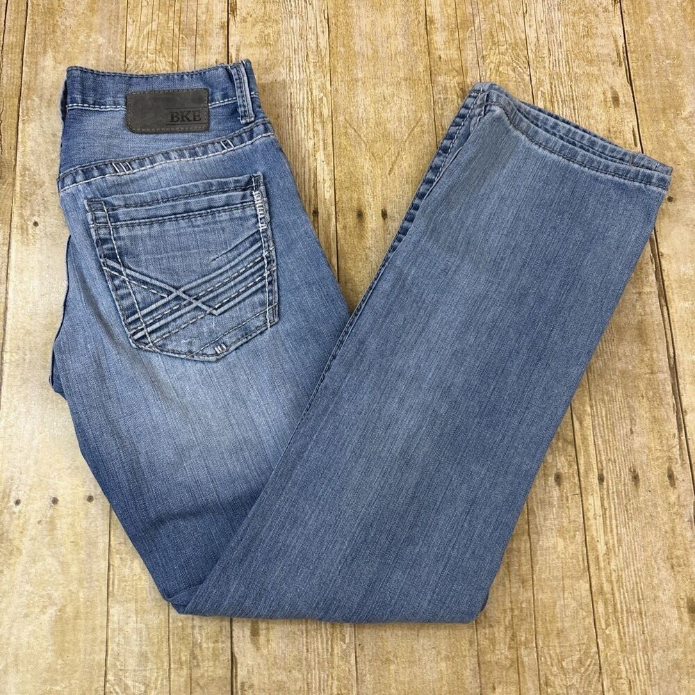 BKE Jake Straight Jeans Mens Thick Stitch Jeans Buckle 28R (28X31)